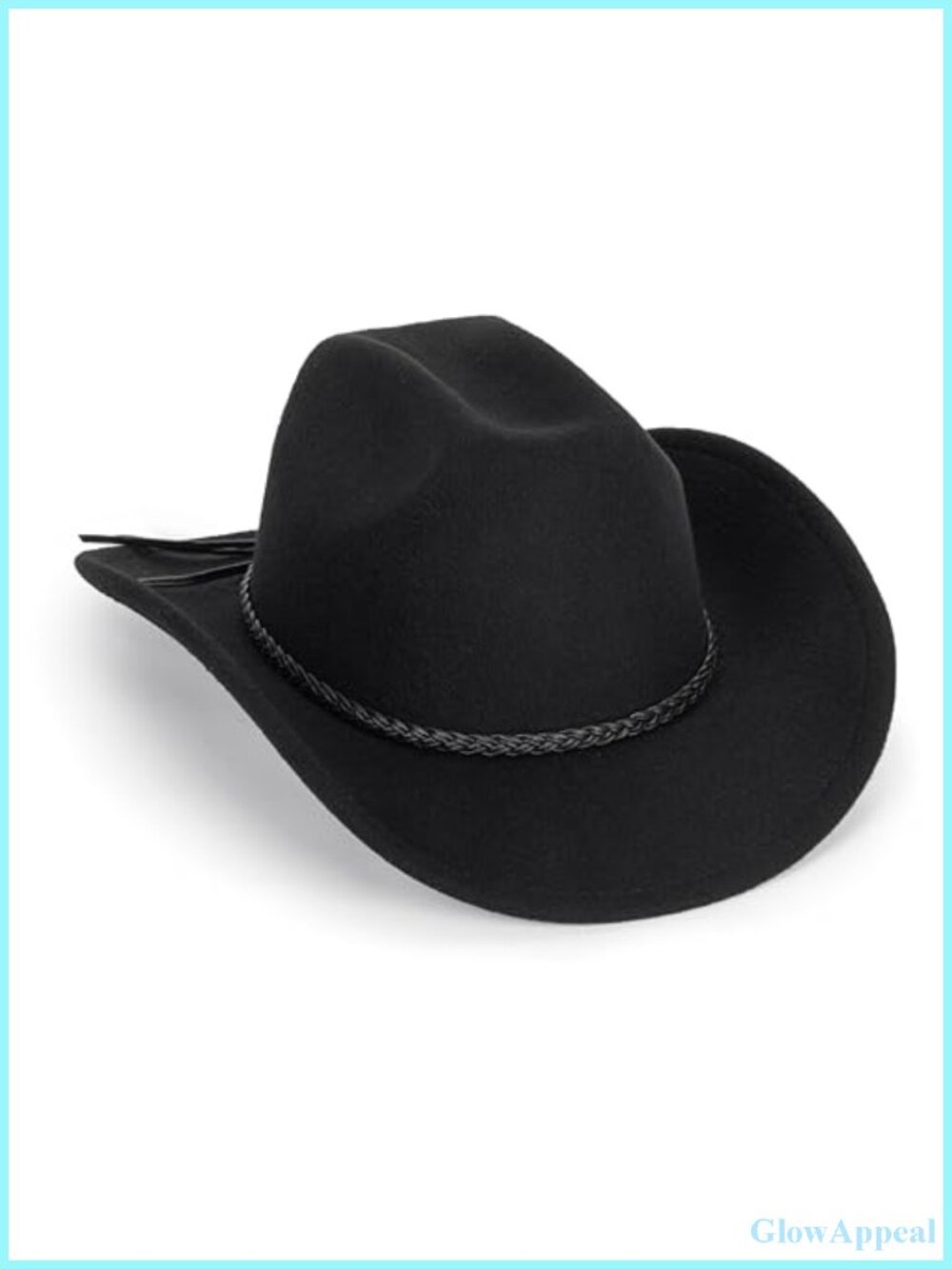 Western Cowboy Hat Rolled Brim Felt Cowgirl Hat with Belt Buckle